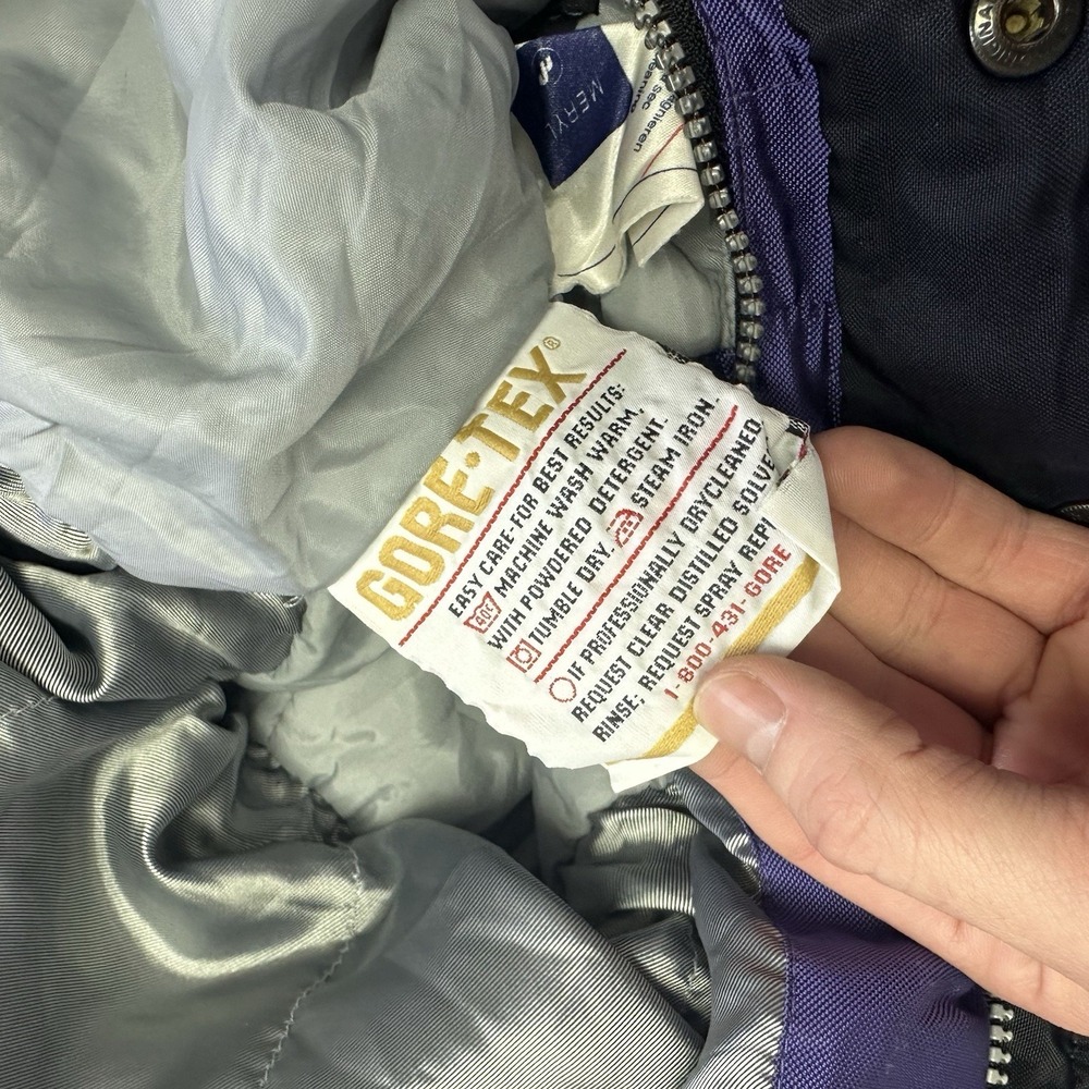 Vintage 80s 90s Womens One Piece Gore-Tex Ski Suit Blue Purple Size Large - Picture 9 of 13